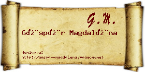 Gáspár Magdaléna névjegykártya
